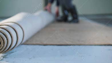 Installing a carpet on the floor