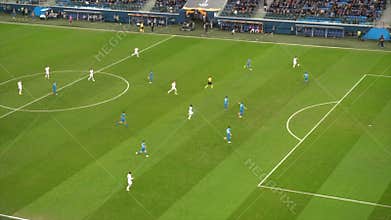 Saint-Petersburg , Russia - November 27 2018: tough moment in a football match