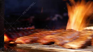 Flames on the grid with ribs
