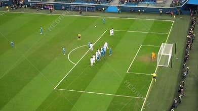Saint-Petersburg , Russia - November 27 2018: tough moment in a football match