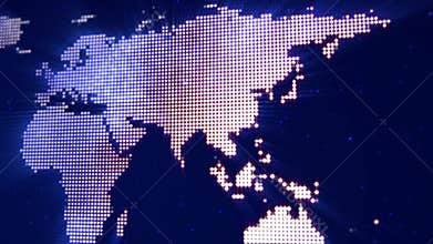 Abstract World map of round dots.