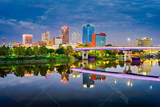 Little Rock, Arkansas, USA skyline on the Arkansas River