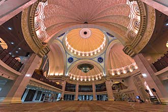 Iconic Malaysian Islamic mosque ceiling