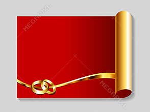 Gold and red wedding abstract background