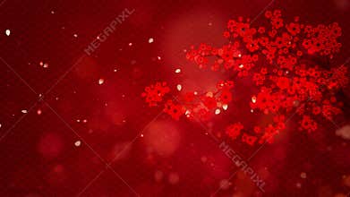 Chinese New Year also known as the Spring Festival digital particles background with Chinese ornament and decorations for seasonal