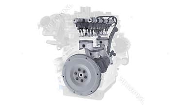 Engine car semitransparent. seamless loop