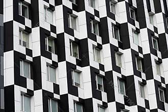 Color domino building Kiev house black white