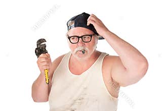Puzzled plumber