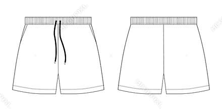 Technical sketch sport shorts pants design template