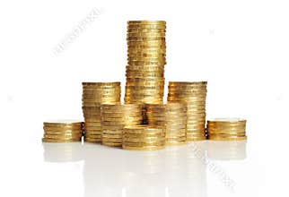 Piles of gold coins