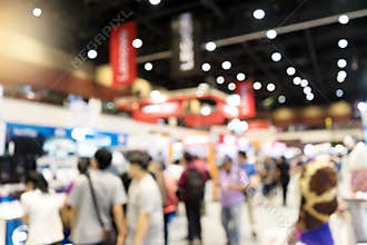 blur trade fair show exhibition hall for background