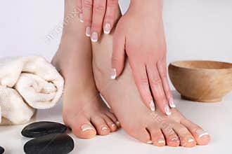 Embrace Beauty and Femininity: French Manicure and Pedicure in a Spa Studio