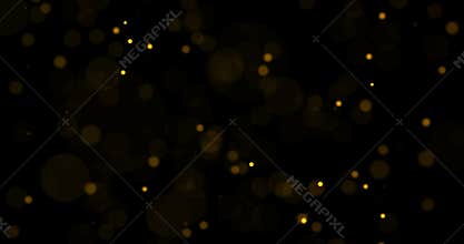 Christmas golden light shine particles bokeh loopable on black, happy new year, christmas celebration