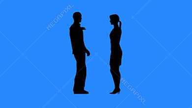 Man and woman talking to each other