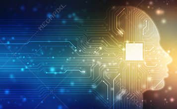 Abstract Artificial intelligence. Creative Brain Concept, Concept of thinking, Virtual concept, futuristic abstract background