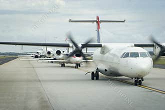 Planes in Line to Takeoff