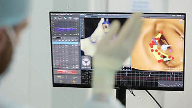The surgeon performs surgery in the operating room 