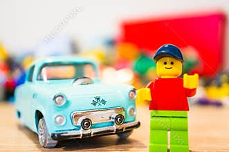 Man and car