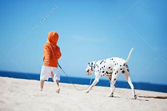 Child with dog