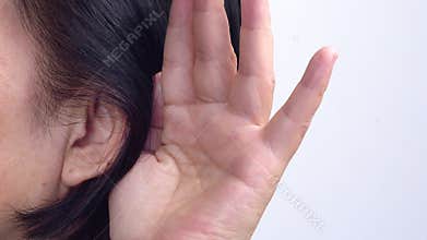 Seniors woman hearing loss