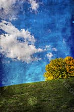 Textured autumn landscape