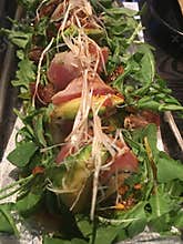 Sushi with salad and avocado