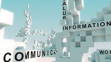 Customer words animated with cubes