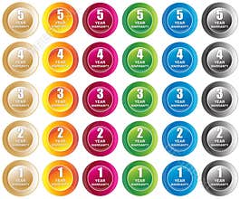 Year Warranty Buttons