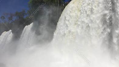 Rapids sound and rainbows at Iguazu waterfalls