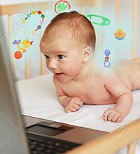 Baby boy shopping on-line