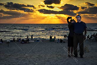 Selfie at Caesarea in sunset