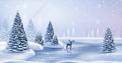 Christmas card with reindeer