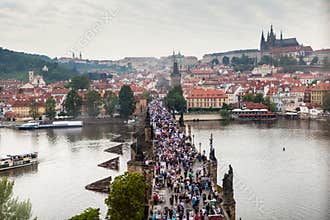 Overlooking Charles Bridge in Prague