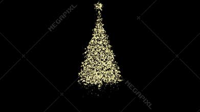 Particle Christmas Tree Animation, Alpha Channel, Seamless loop