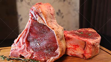 Beef steak. Raw fresh meat Ribeye Steak. Raw meat.