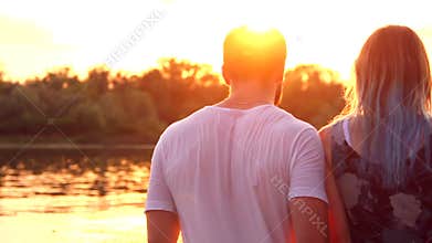 Couple in love on beach