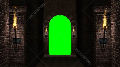 Arch with green screen