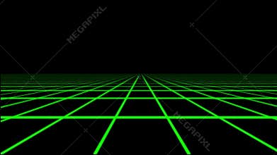 Green Holographic Tron Grid Floor Motion Graphic Element