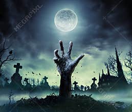 Zombie Hand Rising Out