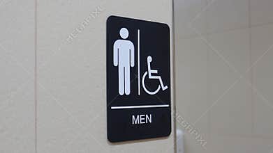 Motion of man and disable washroom logo