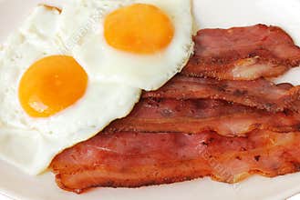 Fried eggs with bacon