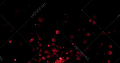 Christmas red light shine particles bokeh loopable from top on black background, holiday congratulation greeting party happy new