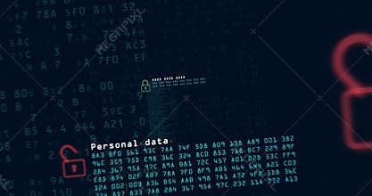 Cybercrime and secutrity looped animation