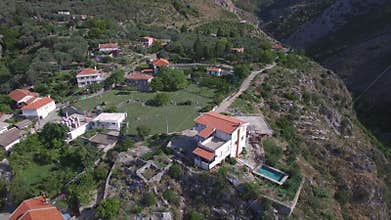Old Historical Fortress Ruins And Ancient Village With Mountain Pass