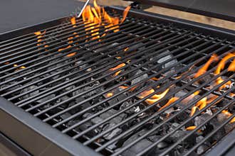 Barbecue grill grate. BBQ, fire, charcoal
