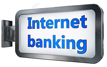Internet banking on billboard background