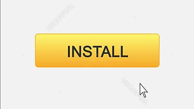 Install web interface button clicked with mouse cursor, different color choice