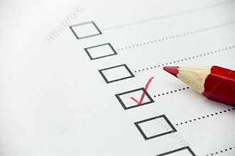 Check boxes on white a paper