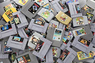 Large Pile of Retro Nintendo Games