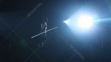 Tightrope walkers at the circus